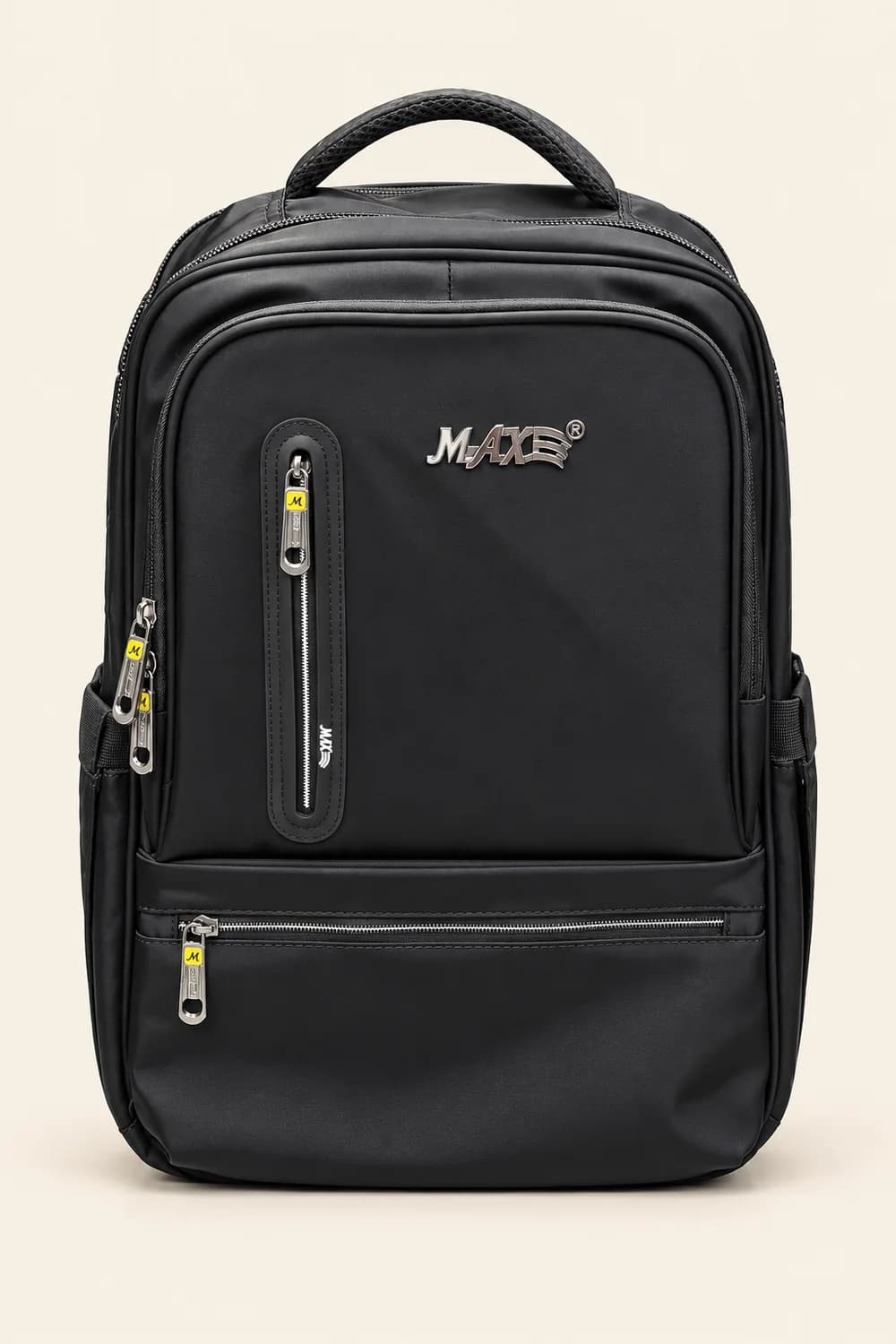 MAXE Slim Backpack on a travertine block